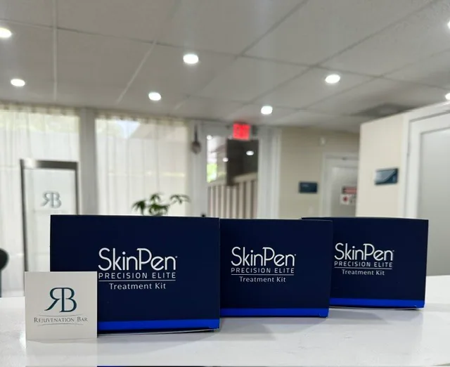 SkinPen Precision Elite treatment kits beside a Rejuvenation Bar card.